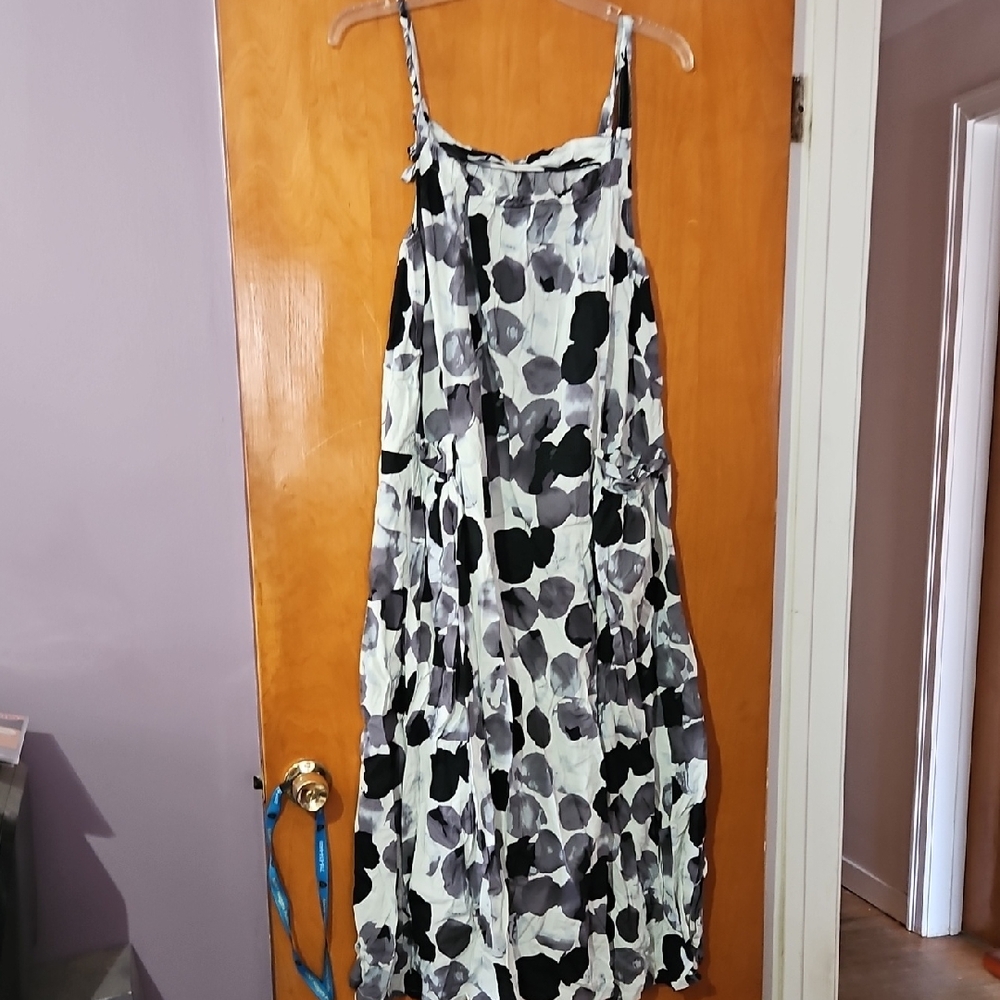 Floral Black and White Women's Dress